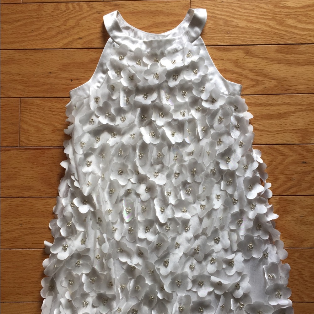 Biscotti Size 5 white party petal dress